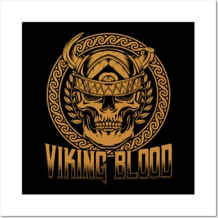 Vikings - Norse Warrior Skull Viking Blood Posters and Art